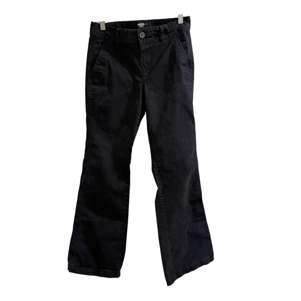 Old Navy Women's Black Bootcut Flare Pants‎ Size 2 Cotton Blend Casual